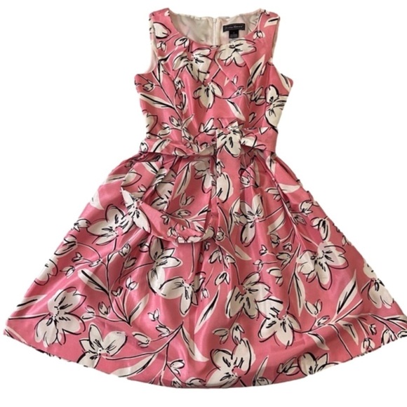 Jessica Howard summer dress sleeveless pink white A-line line fit&flare floral 6 - Picture 2 of 15